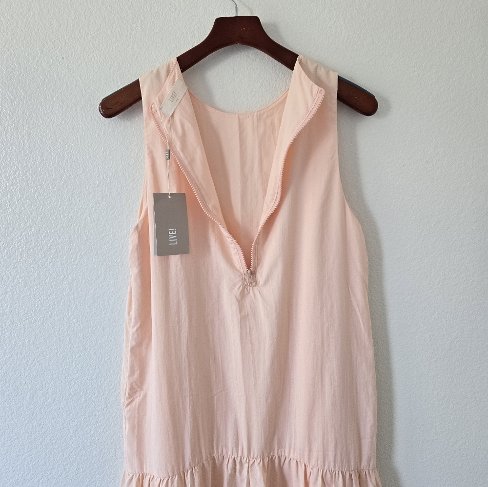 LIVE! Activewrar Brazilian Brand Nylon Midi Dress‎ Peach Color Size Small NWT - Picture 14 of 16